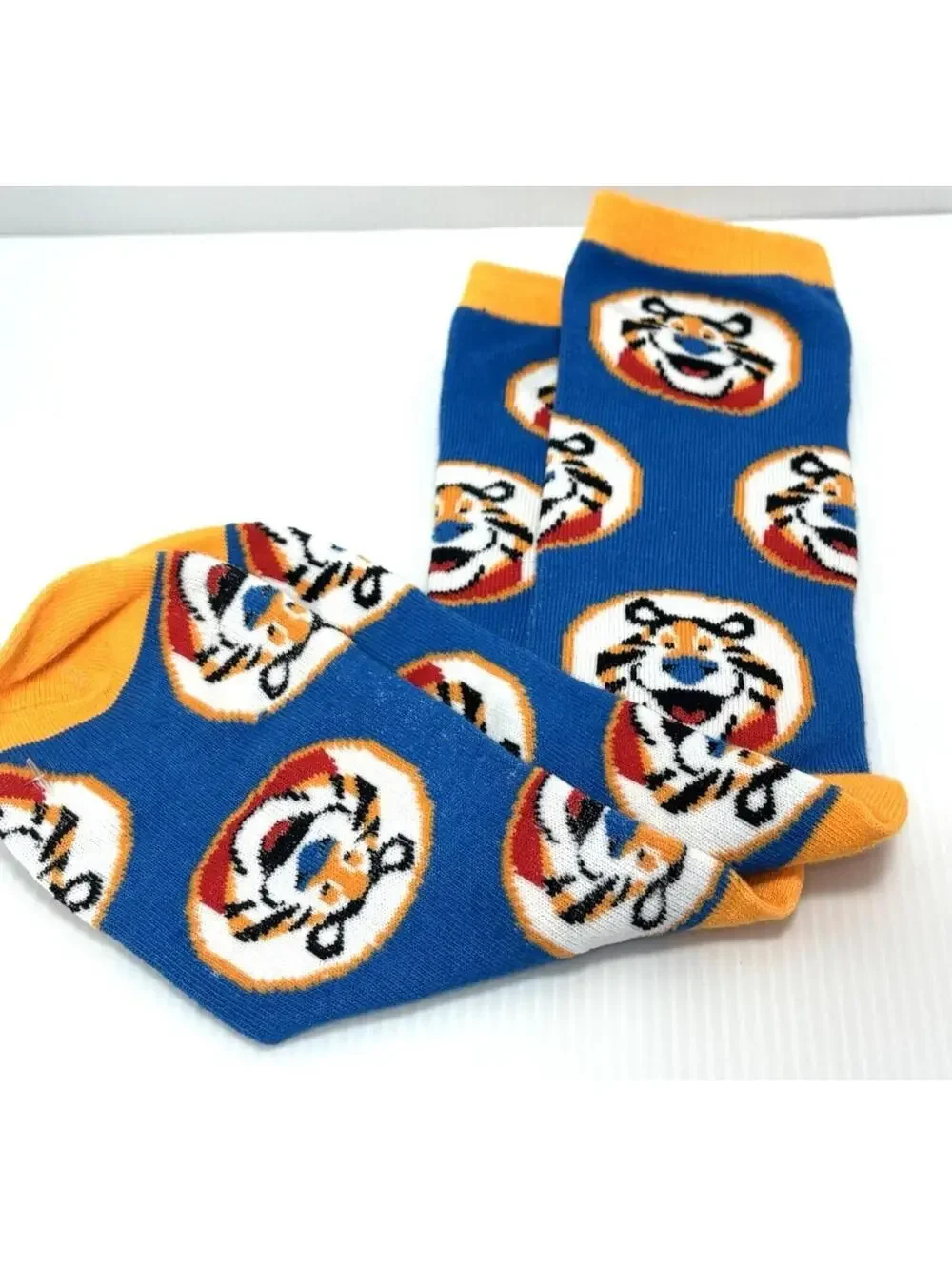 Kellogg's Tony the Tiger Frosted Flakes Socks Blue Orange Crew Socks Mens, NWT